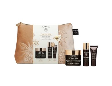 Apivita Promo Queen Bee Routine Κρέμα Αντιγήρανσης & Αναγέννησης, 50ml, Ορός Αντιγήρανσης & Αναγέννησης, 10ml & Δώρο Κρέμα Ματιών Αντιγήρανσης & Αναζωογόνησης, 5ml, 1σετ