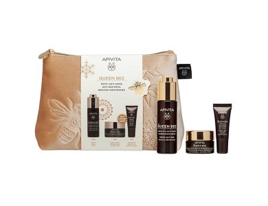 Apivita Promo Queen Bee Routine Ορός Απόλυτης Αντιγήρανσης & Ανόρθωσης, 30ml, Δώρο Κρέμα Απόλυτης Αντιγήρανσης & Αναγέννησης, 15ml & Δώρο Κρέμα Ματιών Απόλυτης Αντιγήρανσης & Αναζωογόνησης, 5ml, 1σετ