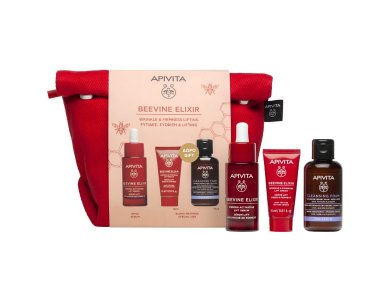 Apivita Promo Beevine Elixir με Beevine Elixir Serum Ορός Προσώπου για Σύσφιξη & κατά των Ρυτίδων, 30ml & Δώρο Κρέμα Προσώπου Σύσφιξης & κατά των Ρυτίδων, 15ml, Αφρό Καθαρισμού, 75ml & Nεσεσέρ, 1τεμ, 1σετ