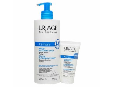 Uriage Πακέτο Περιποίησης για Ξηρές Επιδερμίδες με Xemose Syndet Gel Ήπιου Καθαρισμού Προσώπου, 500ml & Δώρο Xemose Κρέμα Αναπλήρωσης Λιπιδίων κατά των Ερεθισμών, 50ml, 1σετ