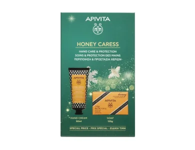 Apivita Promo Honey Caress Κρέμα Χεριών Εντατικής Ενυδάτωσης 50ml & Σαπούνι με Μέλι & Λεβάντα 125g