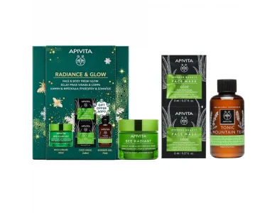 Apivita Promo Radiance & Glow Bee Radiant Κρέμα για Σημάδια Γήρανσης & Ξεκούραστη Όψη Πλούσιας Υφής, 50ml & Express Beauty Μάσκα Προσώπου με Αλόη, 2x8ml & Tonic Mountain Tea Αφρόλουτρο με Αιθέρια Έλαια, 250ml