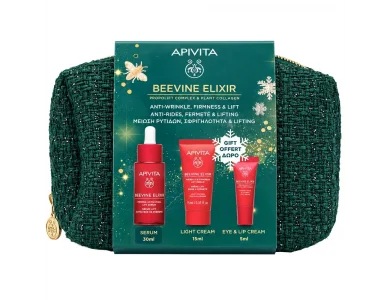 Apivita Promo Beevine Elixir με Firming Activating Lift Serum Ενεργοποίησης για Σύσφιξη & Lifting, 30ml & Δώρο Beevine Elixir Αντιρυτιδική Κρέμα Ελαφριάς Υφής, 15ml & Beevine Elixir Αντιρυτιδική Κρέμα Ματιών & Χειλιών, 5ml & Δώρο Νεσεσέρ, 1τμχ, 1σετ