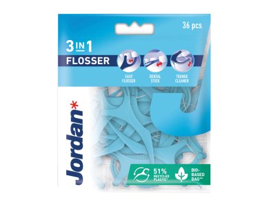 Jordan 3 in 1 Flosser - Οδοντικό Νήμα, 36 τεμάχια