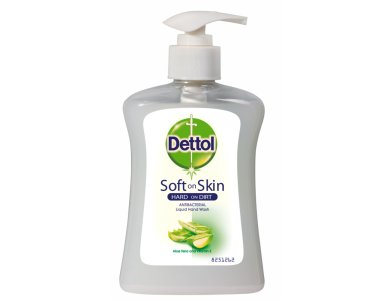 Dettol Soft on Skin Hard on Dirt, Αντιβακτηριδιακό Υγρό Κρεμοσάπουνο με Αντλία Αλόη (Ενυδατικό), 250ml