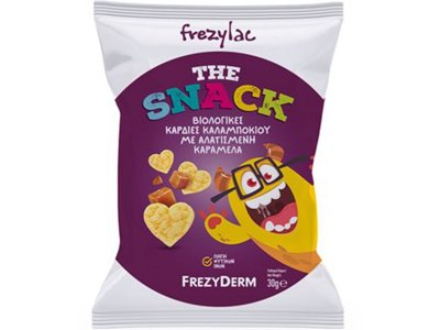 FrezyDerm Frezylac The Snack Organic Corn Salted Caramel Βιολογικές Καρδιές Καλαμποκιού με Αλατισμένη Kαραμέλα, 30gr