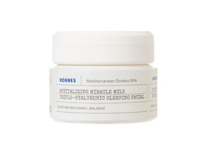 Korres Revitalizing Miracle Milk Triple-Hyaluronic Sleeping Facial, Κρέμα Νυκτός για Ενυδάτωση & Θρέψη με Γάλα Γαϊδούρας, 40ml