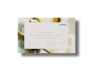 Korres Pure Cotton Butter Soap, Σαπούνι Βουτύρου Σώματος Αγνό Βαμβάκι, 150gr