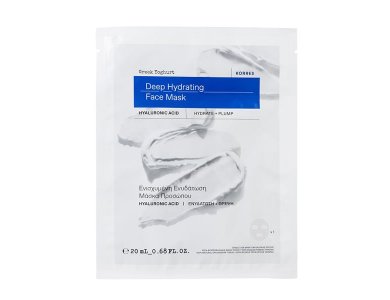 Korres Greek Yoghurt Deep Hydrating Face Mask Hyaluronic Acid, Μάσκα Προσώπου για Ενισχυμένη Ενυδάτωση με Ελληνικό Γιαούρτι, 20ml