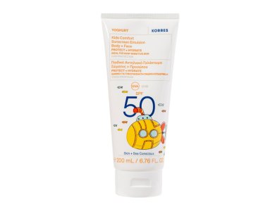 Korres Γιαούρτι Παιδικό Αντηλιακό Γαλάκτωμα Σώματος & Προσώπου SPF50, 200ml