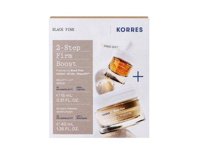 Korres Black Pine 2-Step Firm Boost Promo με Bounce Firming Moisturizer Κρέμα Ημέρας Προσώπου με Μαύρη Πεύκη, 40ml & Δώρο Sculpt & Lift Serum Ορός Προσώπου για Σύσφιξη, 15ml, 1σετ