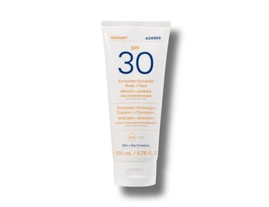 Korres Yoghurt Suncreen Emulsion Αντηλιακό Γαλάκτωμα Σώματος & Προσώπου SPF 30, 200ml