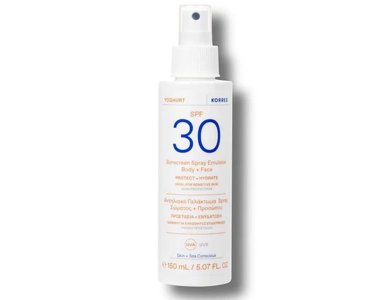 Korres Yoghurt Suncreen Spray Emulsion Αντηλιακό Γαλάκτωμα Spray Σώματος & Προσώπου SPF 30, 150ml