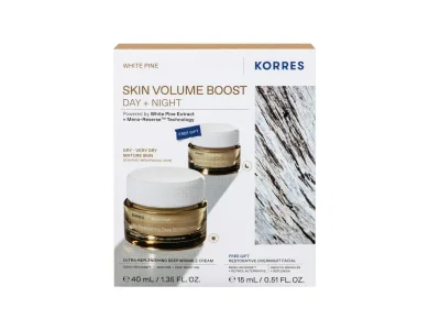 Korres Promo White Pine Ultra Replenishing Deep Wrinkle Κρέμα Ημέρας για Αναπλήρωση Όγκου, 40ml & Δώρο Restorative Overnight Facial Κρέμα Νύχτας, 15ml, 1σετ