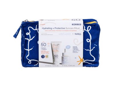 Korres Promo Hydrating & Protective Suncare Ritual Υψηλή Αντηλιακή Προστασία με Yoghurt Αντηλιακή Κρέμα Προσώπου & Ματιών SPF50, 50ml, Smart Yoghurt Probiotic Super Serum Ορός με Προβιοτικά, 15ml & Δώρο Naked Summers x Korres Νεσεσέρ, 1τεμ, 1σετ