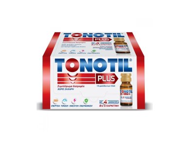 Tonotil Plus Συμπλήρωμα Διατροφής με Καρνιτίνη & 4 Αμινοξέα για Μεγάλη Ενέργεια & Δύναμη, 15 x 10ml