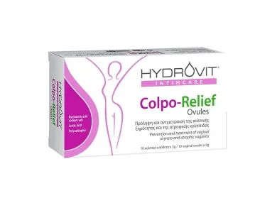 Hydrovit Intimcare Colpo-Relief Ovules Kολπικά Yπόθετα Iδανικά Για Διατήρηση Της Φυσικής Άμυνας Του Κόλπου 10 κολπικά υπόθετα x 2gr