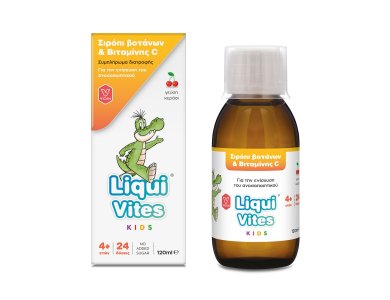 Liqui Vites Kids, Συμπλήρωμα Διατροφής με Βότανα & Βιταμίνη C με Γεύση Κεράσι, 120ml