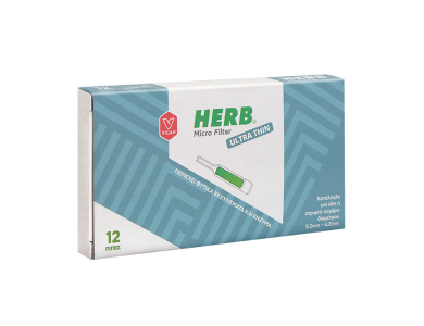 Herb Micro Filter Ultra Thin Κατάλληλο για Slim ή Στριφτό Τσιγάρο, 12τμχ