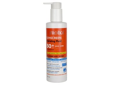 Froika Sunscreen Hydrating Fluid SPF 50+ Αντηλιακό Γαλάκτωμα Με Υαλουρονικό Οξύ Για Πρόσωπο & Σώμα, 250ml