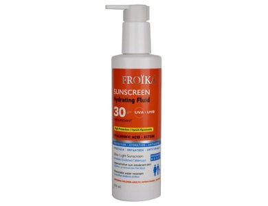 Froika Sunscreen Hydrating Fluid SPF30+ Αντηλιακό Γαλάκτωμα Με Υαλουρονικό Οξύ Για Πρόσωπο & Σώμα, 250ml