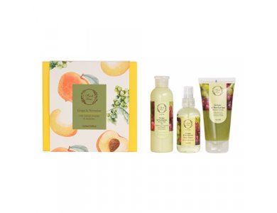 Fresh Line Grape & Nectarine Σετ Περιποίησης Σώματος Αφρόλουτρο & Scrub, 150ml, Γαλάκτωμα Σώματος, 200ml & Αρωματικό Νερό Σώματος, 150ml, 1σετ