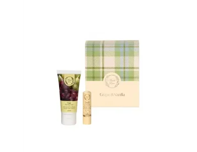 Fresh Line X-Mas Promo Grape & Vanilla, Σετ Περιποίησης Χεριών & Χειλιών, 2 τμχ