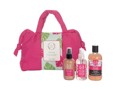 Fresh Line Pink Jungle Promo με Pink Jungle Shower Gel Αφρόλουτρο, 300ml, Shimmering Body Oil Ξηρό Λάδι Σώματος, 150ml, Body Water Αρωματικό Νερό Σώματος, 150ml & Τσάντα, 1τεμ, 1σετ