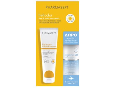 Pharmasept Heliodor Promo με Heliodor Face Sun Cream SPF 50 Αντηλιακή Κρέμα Προσώπου, 150ml & Hygienic Shower Cream Κρεμώδες Αφρόλουτρο, 100ml, 1σετ