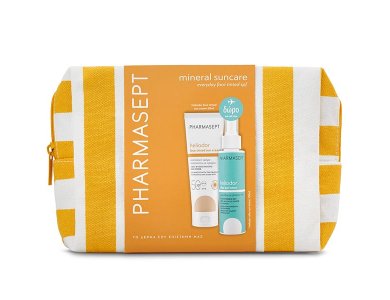 Pharmasept Promo Heliodor Face Tinted Sun Cream Αντηλιακή Κρέμα Προσώπου με Χρώμα SPF50, 50ml & Travel Size Heliodor After Sun Lotion Γαλάκτωμα Προσώπου-Σώματος για Μετά την Έκθεση στον Ήλιο, 100ml & Νεσεσέρ, 1τεμ, 1σετ