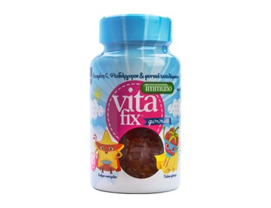 Intermed VitaFix Immuno Gummies Star Raspberry, Παιδικό Συμπλήρωμα Διατροφής για Ενίσχυση του Ανοσοποιητικού σε Ζελεδάκια, Γεύση Σμέουρο, 60τμχ