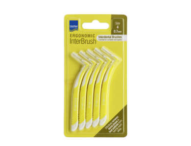 Intermed Ergonomic Interbrush Μεσοδόντια Βουρτσάκια Κίτρινο Size 4 - 0.7mm, 5τμχ