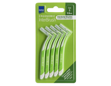 Intermed Ergonomic Interbrush Μεσοδόντια Βουρτσάκια Πράσινο Size 5 - 0.8mm, 5τμχ