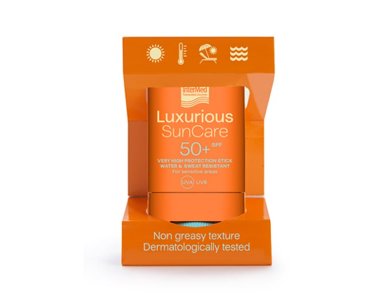 Intermed Luxurious Suncare Stick SPF50+ Στικ Πολύ Υψηλής Αντηλιακής Προστασίας για τις Ευαίσθητες Ζώνες, 16g