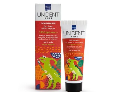 Intermed Unident Kids Παιδική Oδοντόκρεμα 1450ppm Φθόριο με Γεύση Φράουλα 6y+, 50ml
