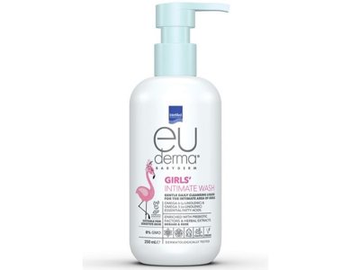 Intermed Euderma Babyderm Girls' Intimate Wash Καθημερινό Καθαριστικό Υγρό για την Ευαίσθητη Περιοχή των Κοριτσιών, 250ml