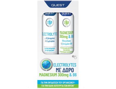 Quest Promo Once a Day Electrolytes, 20eff.tabs & Δώρο Once a Day Magnesium 300mg & B6, 20eff.tabs, 1σετ
