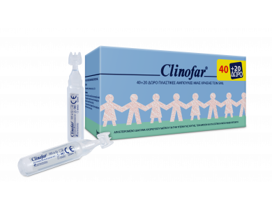 Clinofar Clinofar Φυσιολογικός Ορός Αμπούλες Για Νεογέννητα, 5ml x 40τεμ + 20τμχ Δώρο