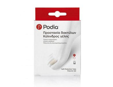 Podia Soft Protection Tube Polymer Gel, Κύλινδρος Γέλης Προστασίας Δακτύλων Μedium, 2τμχ
