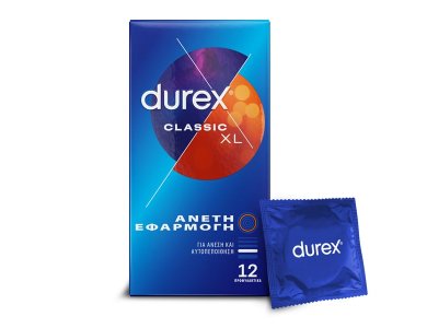 Durex Προφυλακτικά Classic Άνετη εφαρμογή XL, 12τμχ