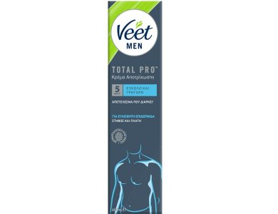 Veet Men Total Pro Ανδρική Κρέμα Αποτρίχωσης Σώματος για Ευαίσθητες Επιδερμίδες, 200ml