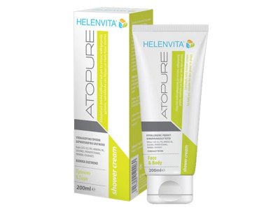 Helenvita Atopure Shower Cream, Καθαριστικό Σώματος & Προσώπου Καθημερινής Χρήσης για Δέρμα με Τάση Ατοπίας, 200ml