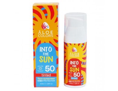 Aloe Colors Into The Sun Face Sunscreen Tinted, Αντηλιακή Κρέμα Προσώπου με Χρώμα SPF50, 50ml