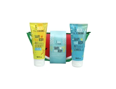 Aloe+Colors Shape your Body Gift Bag, Anti-cellulite Sorbet Scrub 100ml & Anti-Cellulite Slimming Gel 100ml