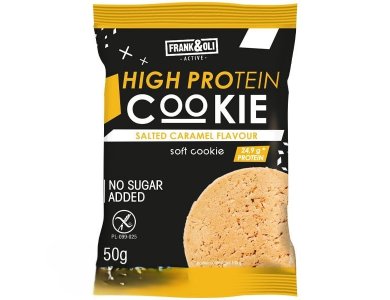 Frank & Oli High Protein Soft Cookie Salted Caramel Flavour Μαλακό Μπισκότο με Αλατισμένη Καραμέλα, 50g
