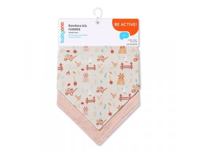 Babyono Bib-Bandana, Σαλιάρες - Mπαντάνες, Farmer 0m+, 2τμχ