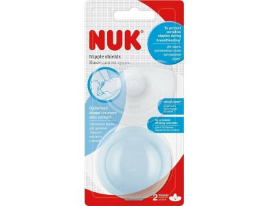 Nuk, Ασπίδα Θηλής Σιλικόνης Με Θήκη Μέγεθος, L, 2τμχ