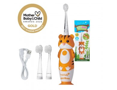 Brush-Baby WildOnes, Επαναφορτιζόμενη Ηλεκτρική Οδοντόβουρτσα Τίγρης, 0-10 ετών, 1τμχ