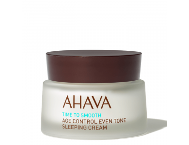 Ahava Time To Smooth Age Control Even Tone Sleeping Cream, Κρέμα Νύχτας Για την Μείωση των Πρώιμων Σημαδιών Γήρανσης, 50ml