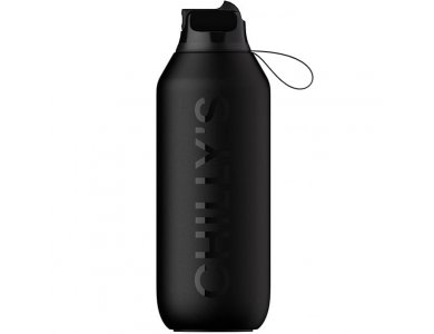 Chilly's Series 2 Flip Μπουκάλι Θερμός με Καλαμάκι, Abyss Black, 500ml
